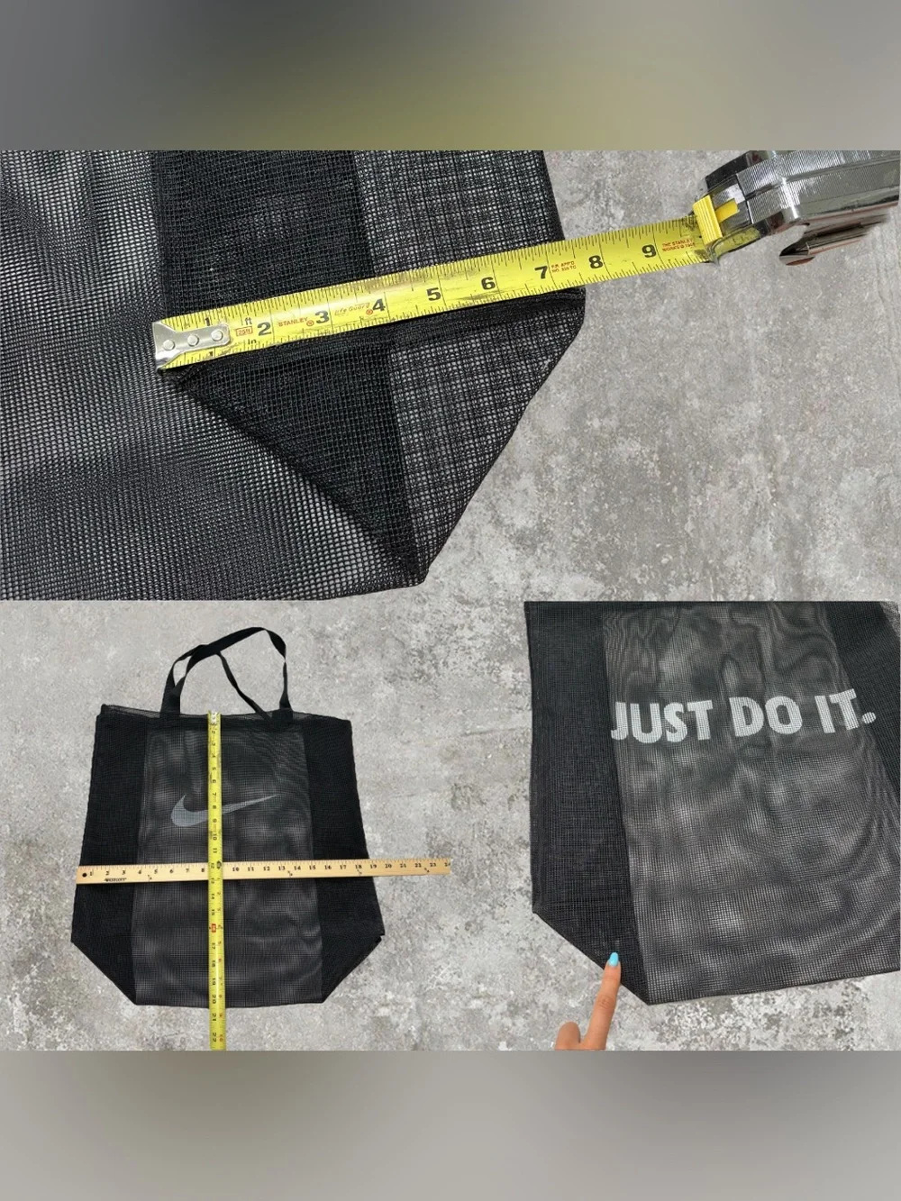 Nike Just Do It Swoosh Mesh Black Beach Bag